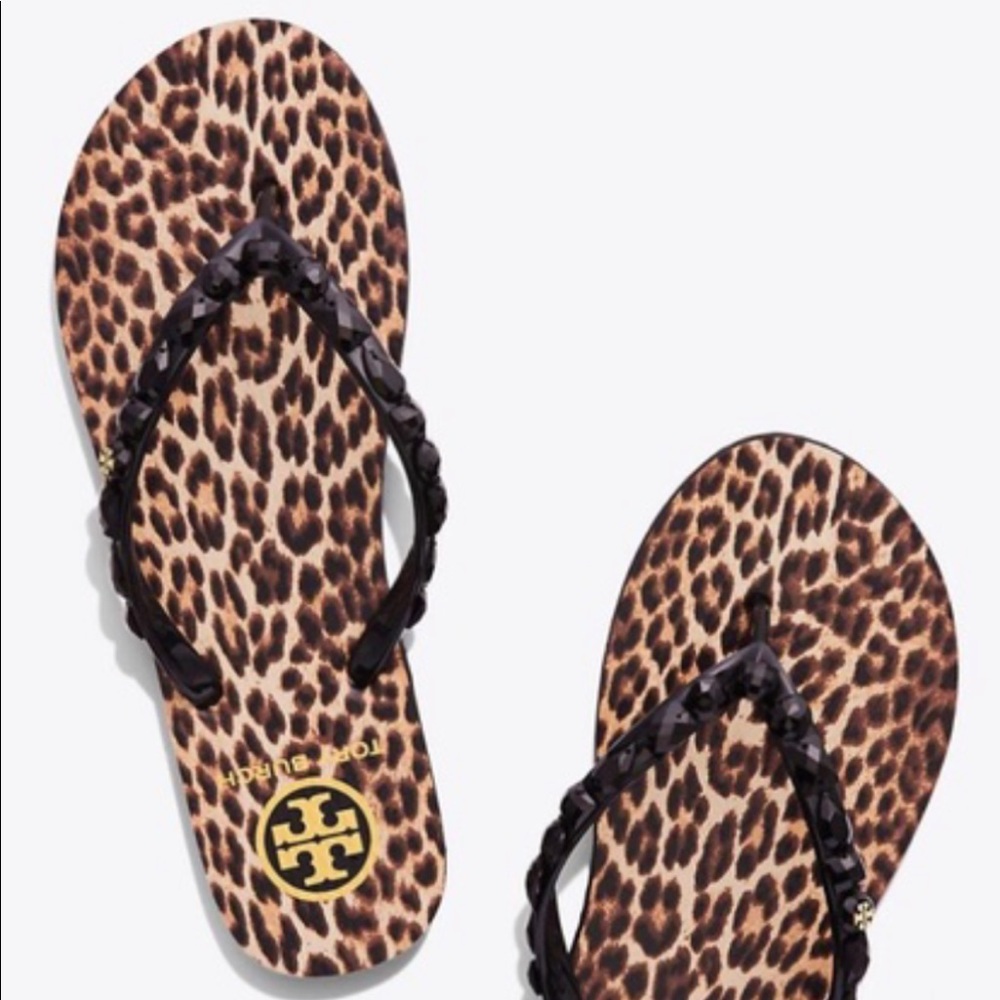 Cheetah Tory Burch flip flops
